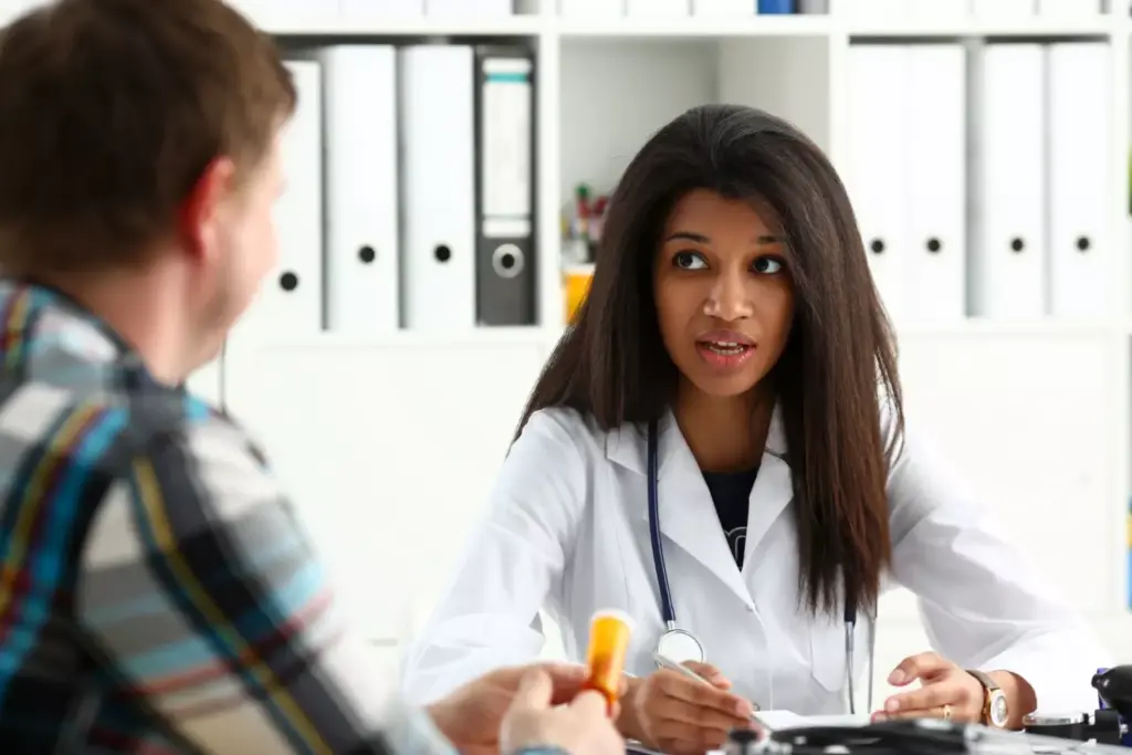 Female medicine doctor hand hold
